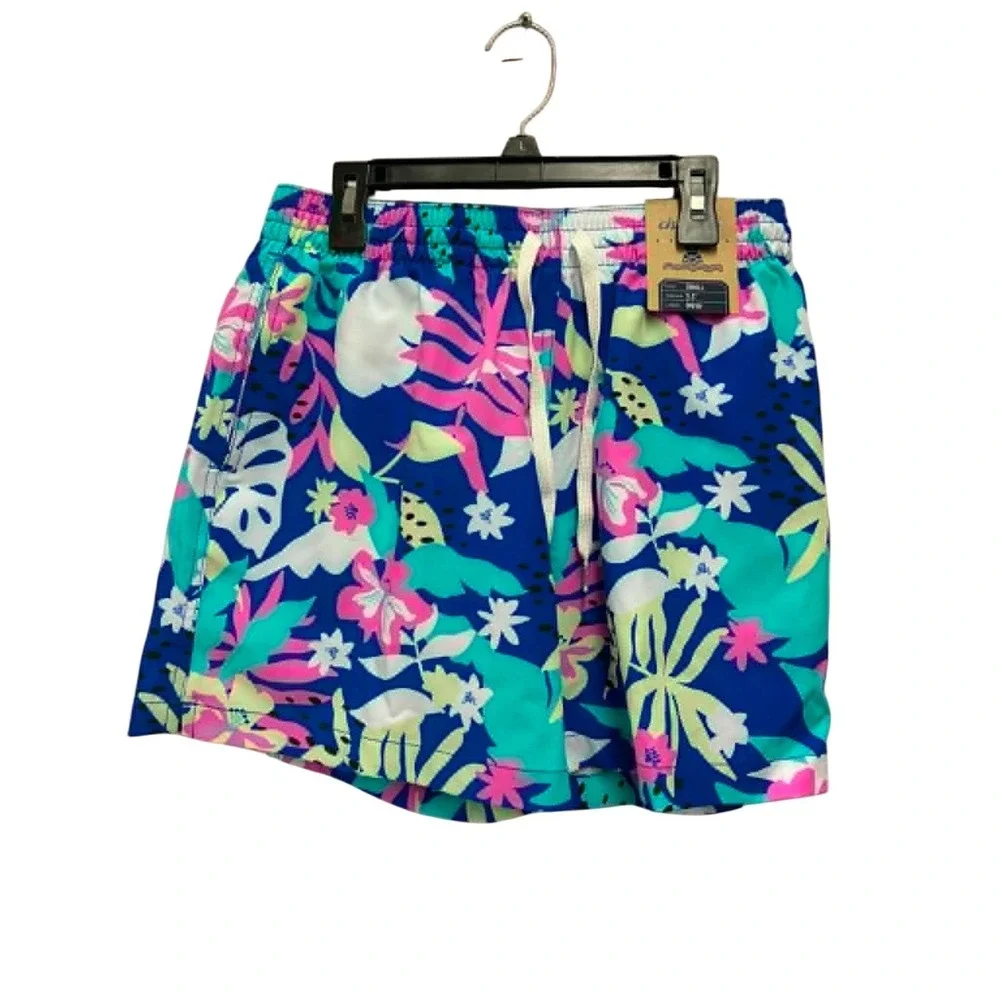 Chubbies Classic Swim Trunks Mens S Blue Tropical Floral 5.5